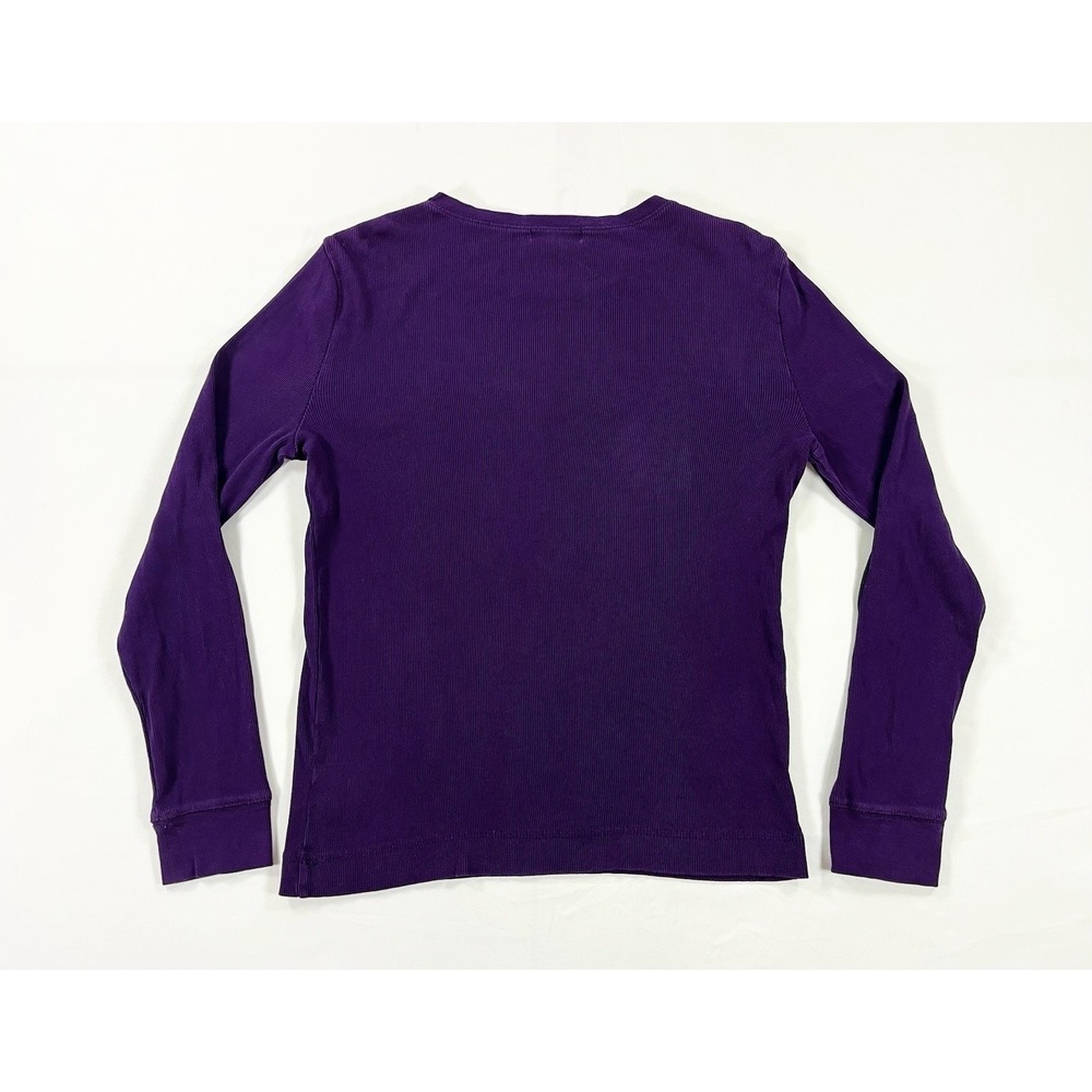 Lauren Ralph Lauren Women's L Purple Knit Shirt Shoulder Zip Suede Elbow Patch - Picture 2 of 9
